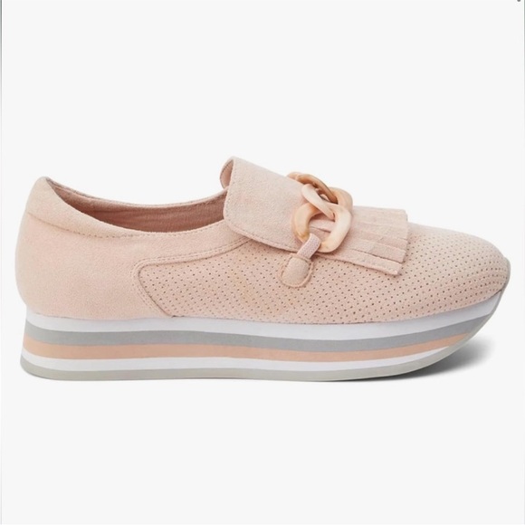 Coconuts by Matisse Blush Suede Loafers with Fringe and Chain - Picture 10 of 11